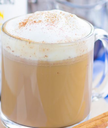 This Cinnamon Vanilla Latte is filled with cozy flavors and ready in less than ten minutes. Packed with sweet notes of cinnamon and vanilla, you can skip the coffee shop and make your own latte at home for the fraction of the price and calories!