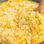 This Tuna Skillet Casserole is an easy, one pan meal that's ready in just 30 minutes. Creamy, warm and hearty, this classic dish will quickly become a dinner-time favorite!