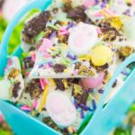 Easter Bunny Bark is filled with creamy white chocolate, Oreo cookies, and your favorite candy. Easy to make and ready in no time, this festive treat is perfect for springtime!