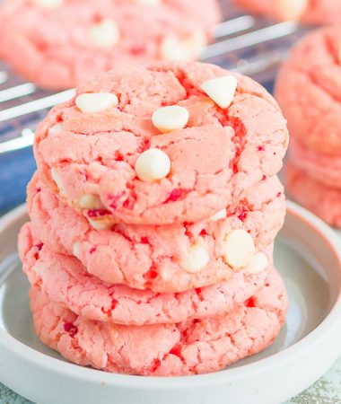 Strawberry Cake Mix Cookies