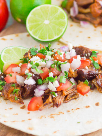 Honey Barbecue Pork Tacos are fast, fresh, and loaded with flavor. Made with just a few ingredients and ready in no time, this is the perfect meal to enjoy when you don't want to spend hours in the kitchen!