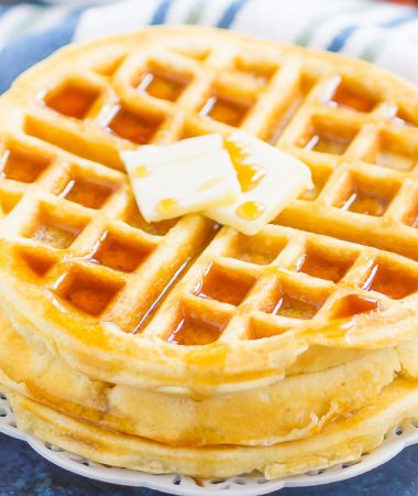 Fluffy Belgian Waffles are crispy on the outside, tender on the inside, and so easy to make. Just a few ingredients is all it takes to whip up these golden waffles, all with ingredients you have in your kitchen!