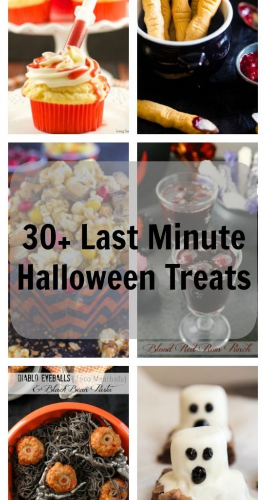 30+ Last Minute Halloween Treats is a delicious collection of recipes for those parties, get-togethers or for ghosts and goblins in your life! #halloween #halloweenrecipes #halloweentreats #halloweendesserts #halloweendrinks