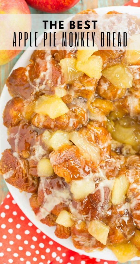 This Apple Pie Monkey Bread is a deliciously sweet and easy dish that makes the perfect breakfast or dessert! With just a few ingredients and minimal prep time, this pull-apart bread is soft, gooey, and bursting with apple chunks and warm spices. One bit and this will become your favorite fall treat! #monkeybread #monkeybreadrecipe #applemonkeybread #applebreakfast #appledessert #fallbreakfastideas #fallbreakfasts #falldesserts #fallrecipes #recipe