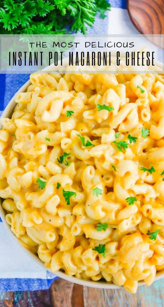Instant Pot Creamy Macaroni and Cheese is hearty, comforting, and ready in less than 20 minutes. Made with just a few ingredients and ready in no time, it's creamy, cheesy, and so easy to make! #macaroniandcheese #macncheese #instantpotrecipes #instantpotmacaroniandcheese #instantpotmacandcheese #instantpotmacncheese #sidedish #creamymacandcheese #thanksgiving #dinner