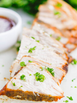 Slow Cooker Honey Balsamic Pork Loin is a simple dish that's loaded with cozy flavors. Made with just a few ingredients, this pork comes out tender, juicy, and drizzled with the most delicious honey balsamic glaze! #pork #porkrecipe #porkloin #porkloinrecipe #porkroast #slowcookerporkroast #slowcookerpork #honeybalsamic #honeybalsamicpork #balsamicpork #fallrecipes #falldinners #easydinners