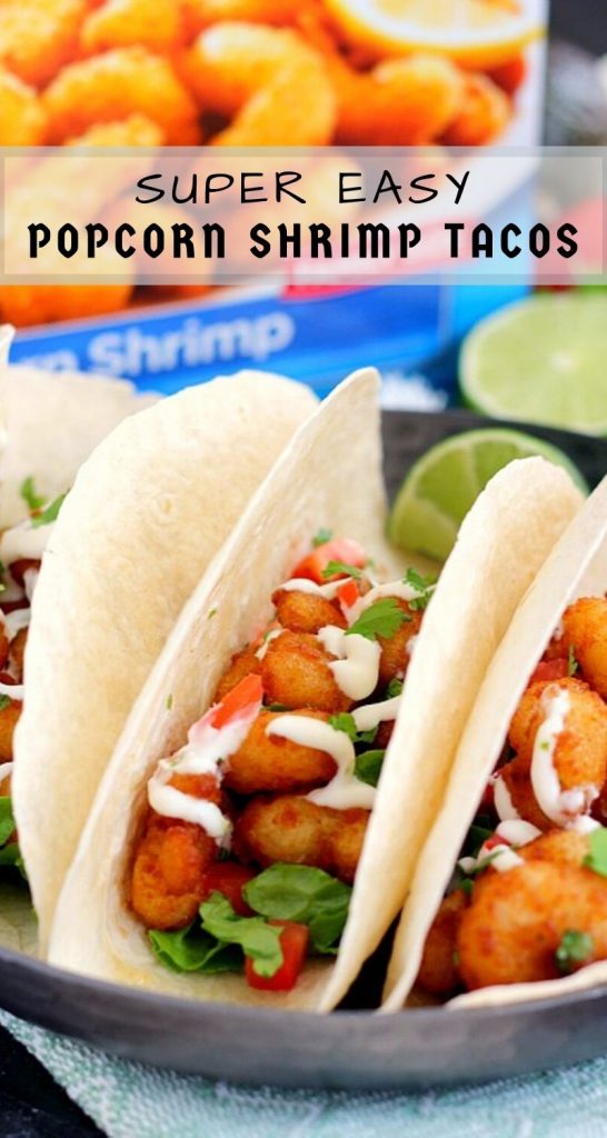 These Cilantro Lime Popcorn Shrimp Tacos are filled with crispy popcorn shrimp, a zesty cilantro lime sauce, and topped with a lime cream drizzle. Easy to make and ready in just 20 minutes, this flavorful dish will be the hit of your dinner table! #shrimp #popcornshrimp #tacos #shrimptacos #popcornshrimptacos #tacotuesday #seafood #seafoodtacos #easydinner