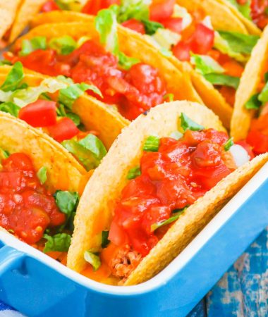 Baked Chicken Tacos are fast, easy, and perfect for a weeknight meal. With fresh ingredients and hardly any prep time, these tacos are perfect for when you want a no-fuss, flavorful dinner! #tacos #chickentacos #bakedtacos #chickendinner #chickenrecipes #easydinner #weeknightmeal