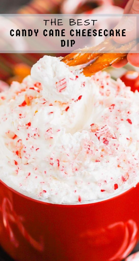 You're going to fall in love with how easy and delicious this Peppermint Cheesecake Dip recipe is to make. It’s a bright and refreshing dessert option for your holiday table. This treat mixes up in minutes and will be a hit with everyone! #peppermint #peppermintdip #peppermintcheesecake #peppermintcheesecakedip #candycanedip #dessert #christmasdessert #holidaydessert