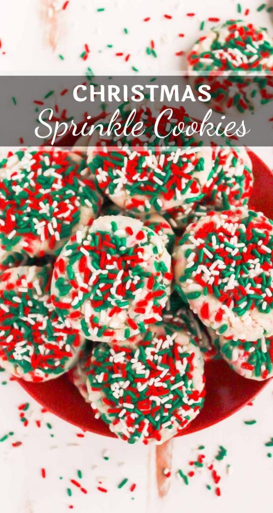 Sprinkle Cookies are an upgrade on classic sugar cookies that you'll want to make year round. Perfectly soft and sweet, this treat is easy to make and perfect for the holidays! #cookies #sprinklecookies #cookierecipe #sugarcookies #sprinklecookierecipes #bestsugarcookies #holidaycookies #christmascookies #dessert #christmasdessert #holidaydessert