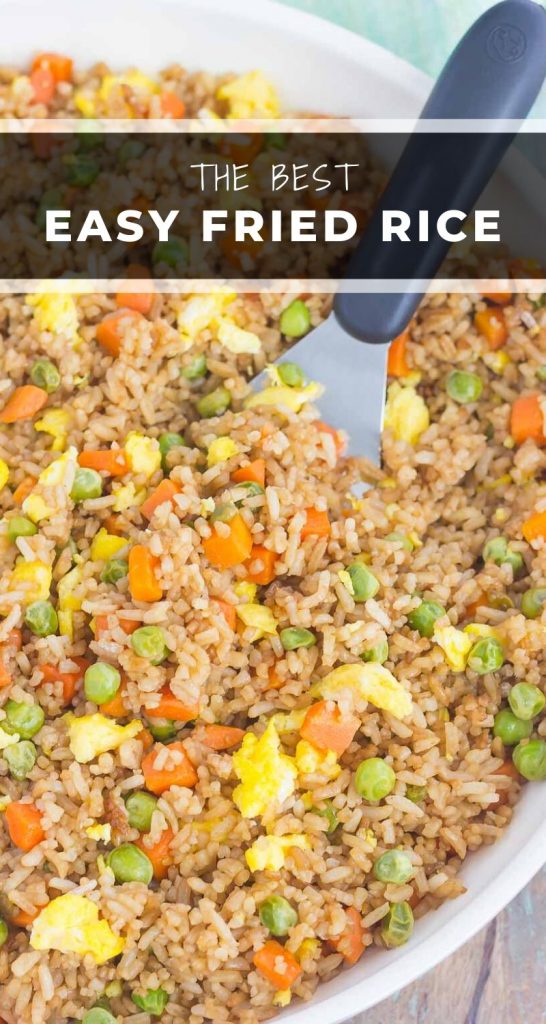 Fast, easy, and full of flavor this Easy Fried Rice tastes like your favorite Chinese take-out! #friedrice #easyfriedrice #friedricerecipe #rice #ricerecipe #sidedish