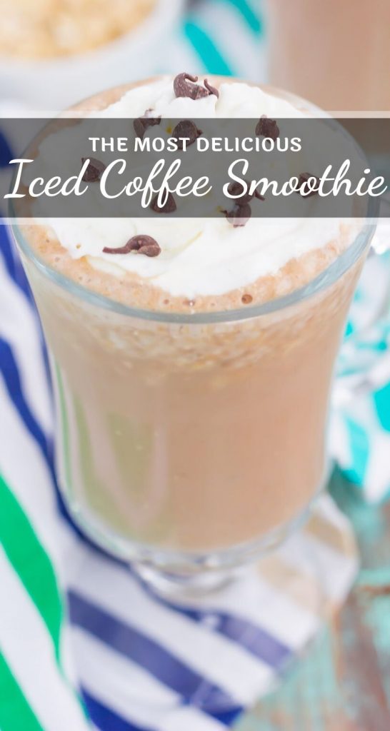 This Iced Coffee Smoothie is the perfect way to get your morning off to a good start. Packed with coffee, oats, honey, and a banana, this healthier drink takes just minutes to make and will keep you going all day long! #coffee #icedcoffee #smoothie #coffeesmoothie #icedcoffeesmoothie #drink