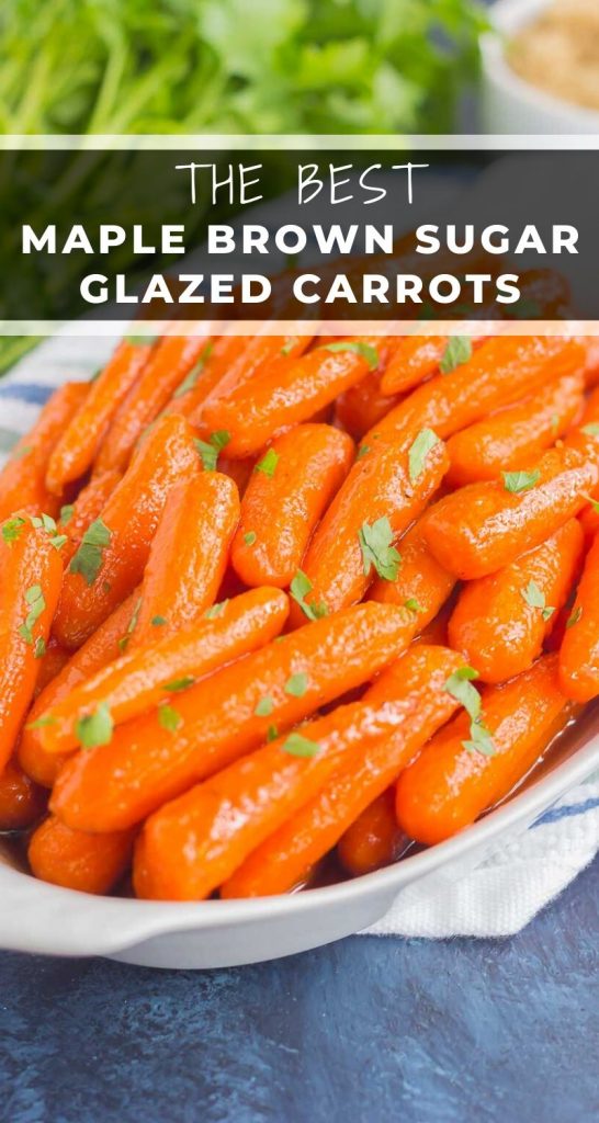 These Maple Brown Sugar Glazed Carrots are simple to prepare and full of warm flavors. The brown sugar and maple syrup creates a sweet glaze that coats the carrots with a welcoming taste! #carrots #carrotrecipe #maplecarrots #brownsugarcarrots #glazedcarrots #sidedish #easysidedish #thanksgivingsidedish