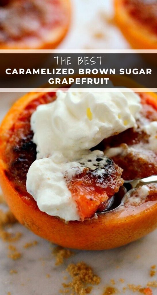 Loaded with flavor, this Caramelized Brown Sugar Grapefruit is broiled to perfection, resulting in a sweet and tangy treat that will tickle your taste buds! #grapefruit #grapefruitrecipe #caramelizedgrapefruit #breakfast #dessert #healthydessert #grapefruitdessert