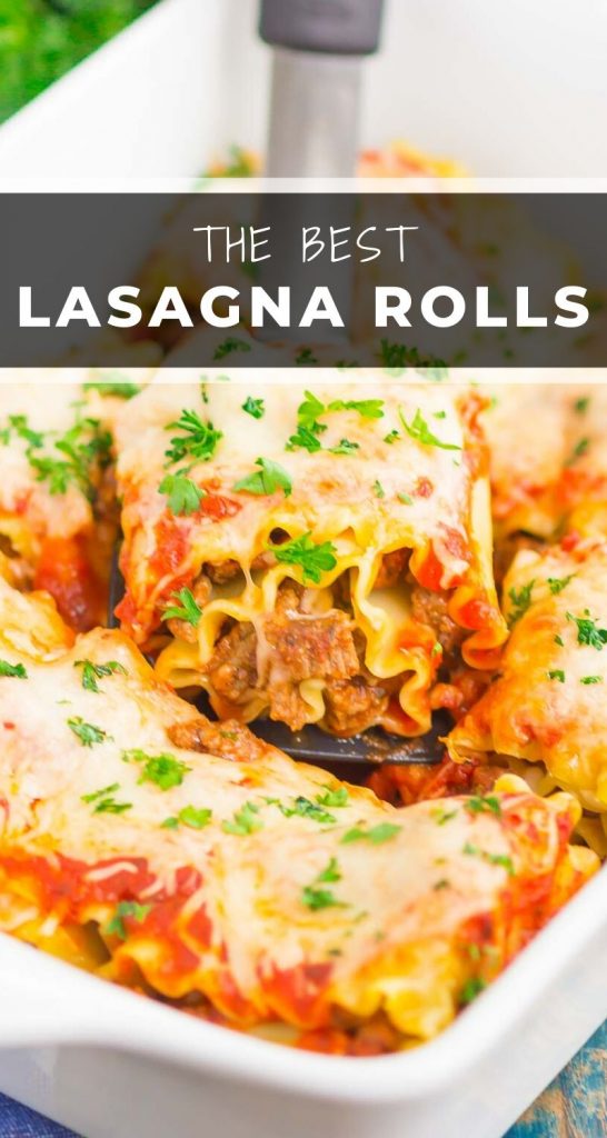 Easy Lasagna Rolls combine the classic flavors of lasagna, but without all of the prep work. With just a few ingredients, this hearty comfort dish is ready in 30 minutes! #lasagna #lasagnarolls #lasagnarollups #lasagnarecipe #lasagnarollrecipe #easydinner #pasta #weeknightdinner #dinner