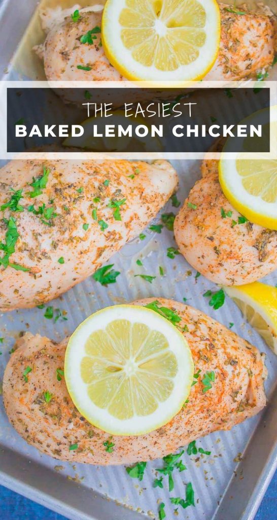Baked Lemon Chicken is a simple dish that's loaded with flavor. With just a few ingredients, this chicken bakes up tender, juicy, and all-around delicious. Perfect for a busy weeknight dinner! #chicken #chickenrecipes #lemon #lemonchicken #bakedlemonchicken #lemonchickenrecipes #dinner