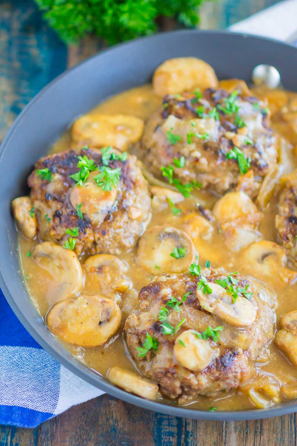 Easy Salisbury Steak with mushroom gravy is ready in just 30 minutes. It's the perfect comfort dish that your whole family will love!