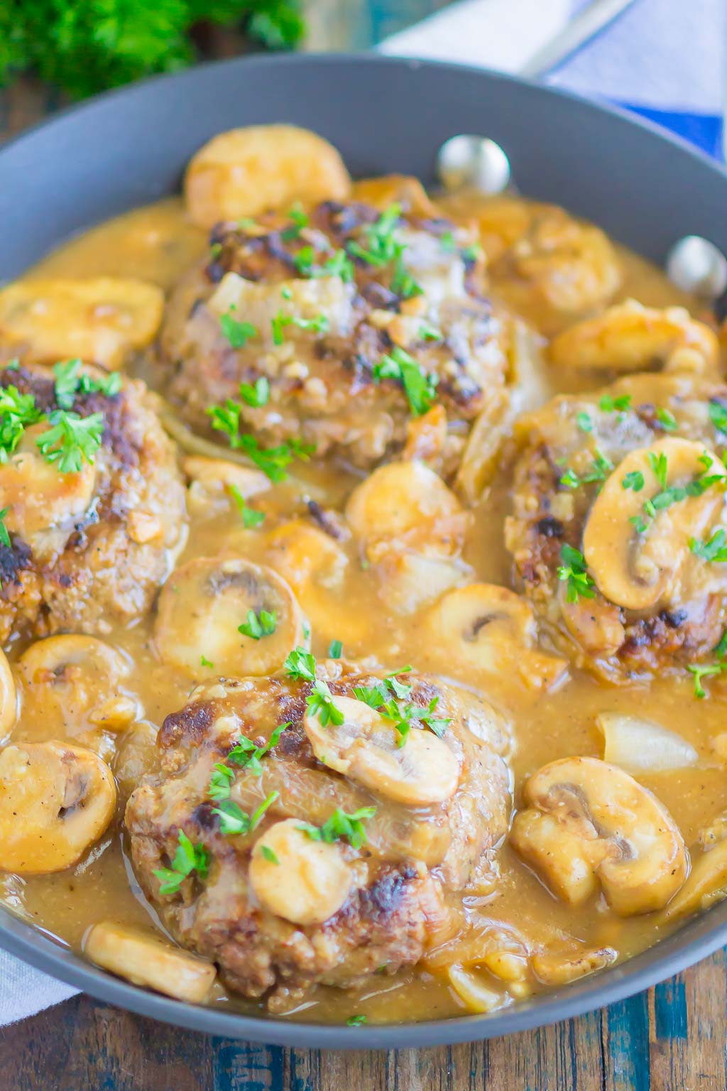 Easy Salisbury Steak with mushroom gravy is ready in just 30 minutes. It's the perfect comfort dish that your whole family will love!