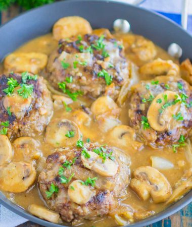 Easy Salisbury Steak with mushroom gravy is ready in just 30 minutes. It's the perfect comfort dish that your whole family will love!