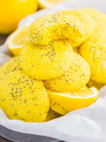 Lemon Poppy Seed Cookies are soft, chewy, and full of flavor. Crispy on the outside and fluffy on the inside, this easy recipe is the perfect treat for lemon lovers!