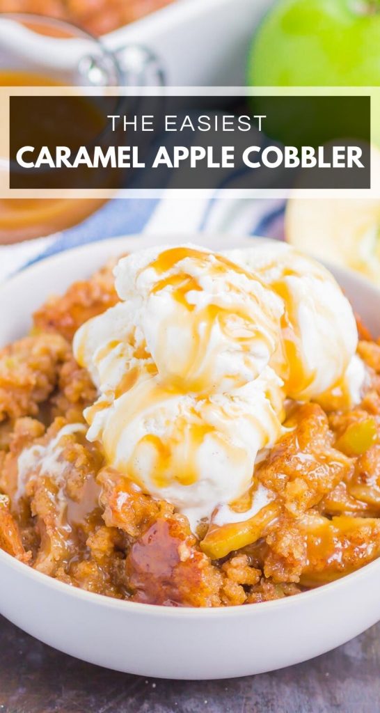 Caramel-Drizzled Easy Apple Cobbler