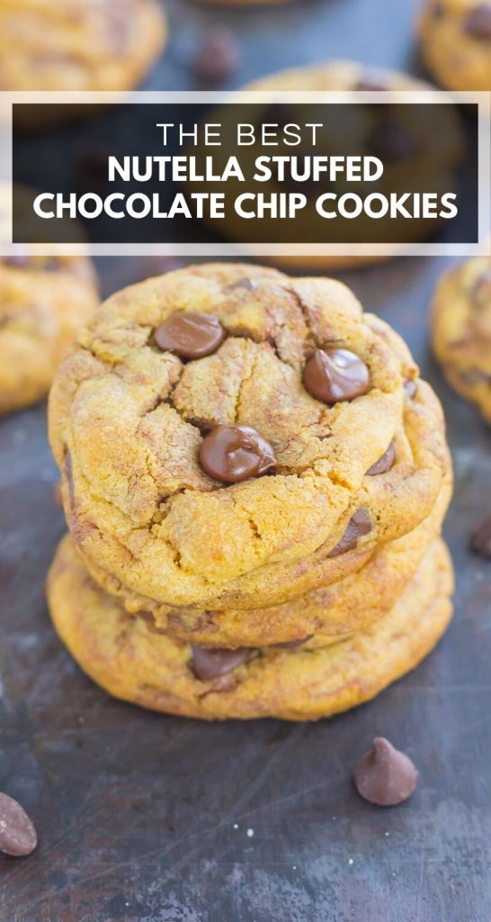 Nutella Stuffed Chocolate Chip Cookies