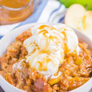 Caramel-Drizzled Easy Apple Cobbler