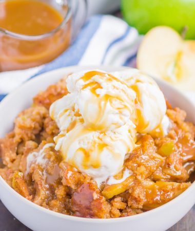 Caramel-Drizzled Easy Apple Cobbler
