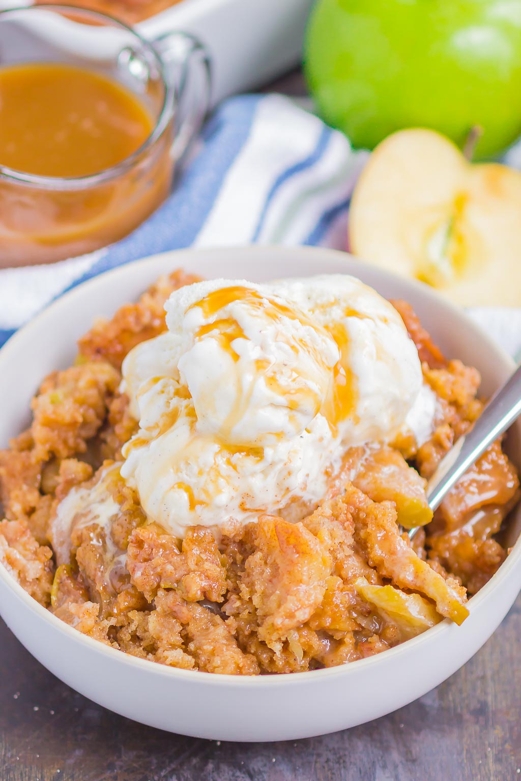 Caramel-Drizzled Easy Apple Cobbler