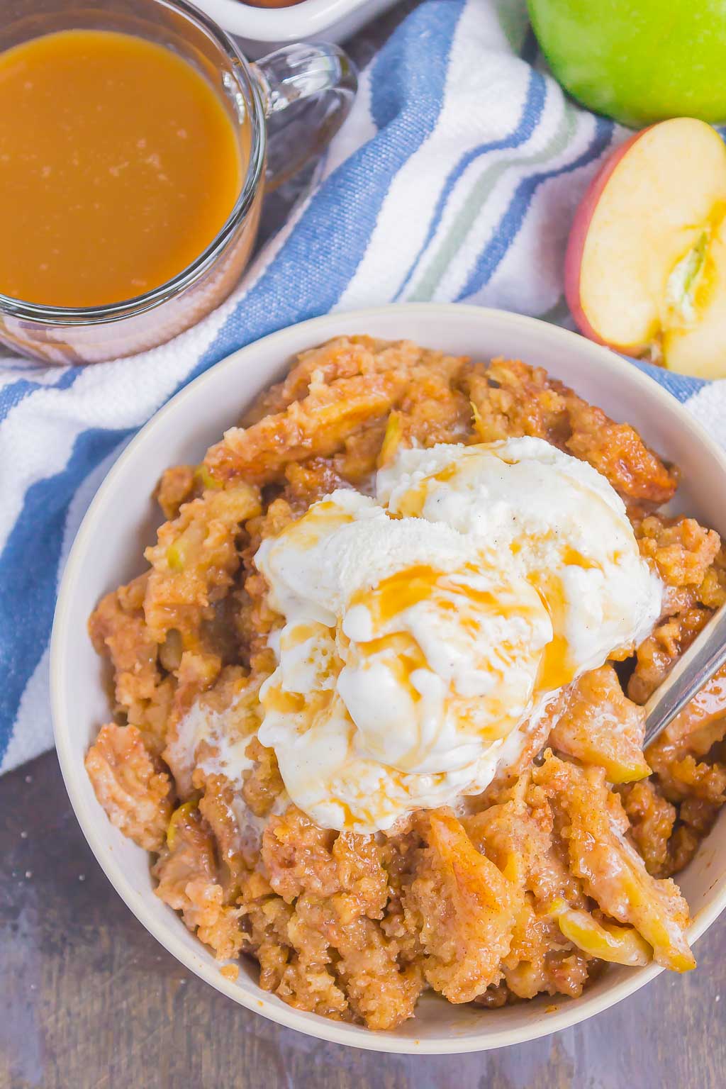 Caramel-Drizzled Easy Apple Cobbler