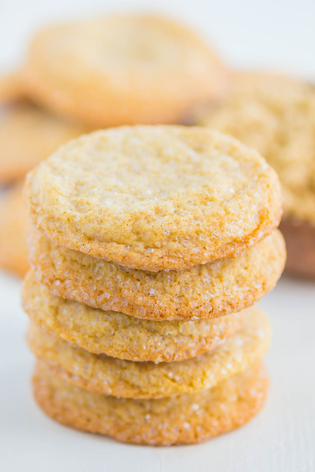 A stack of brown sugar sugar cookies. 