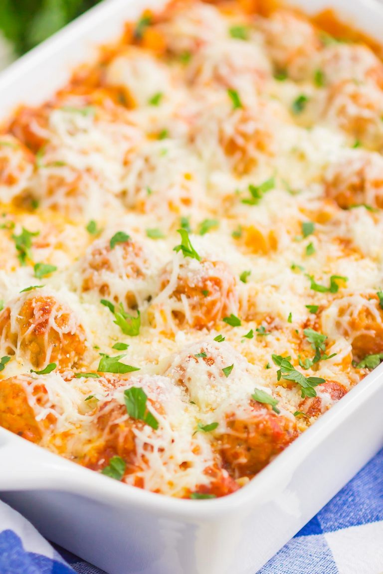 Cheesy Meatball Casserole Pumpkin 'N Spice