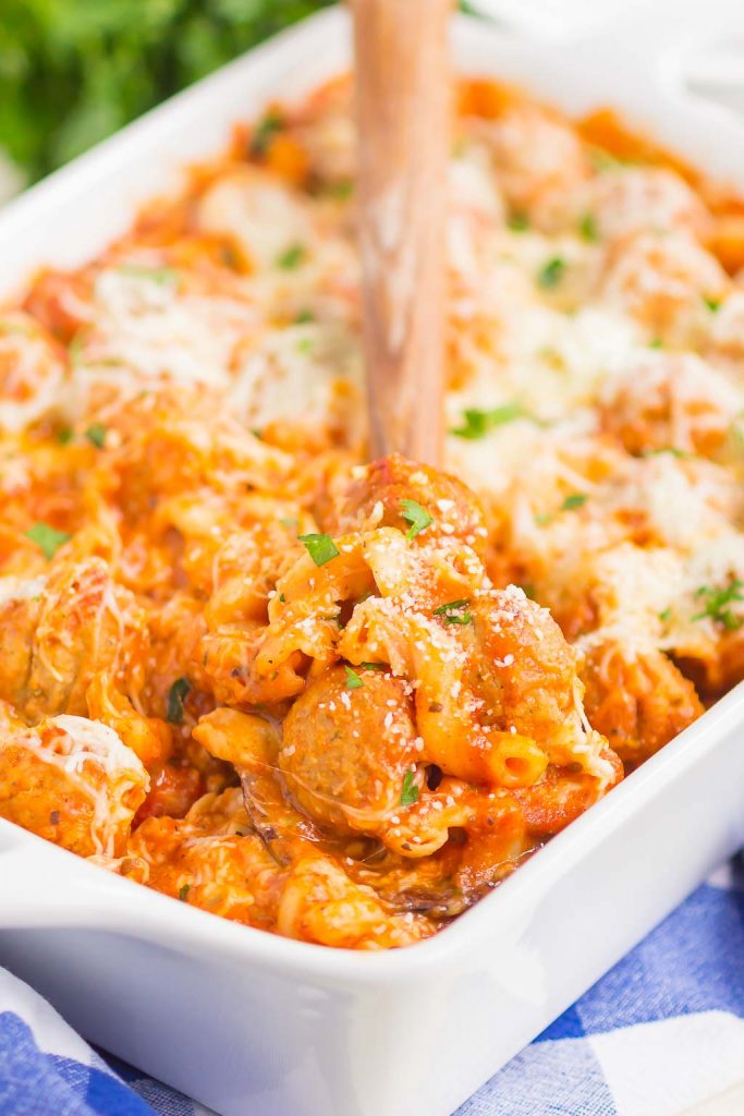 Cheesy Meatball Casserole Pumpkin 'N Spice