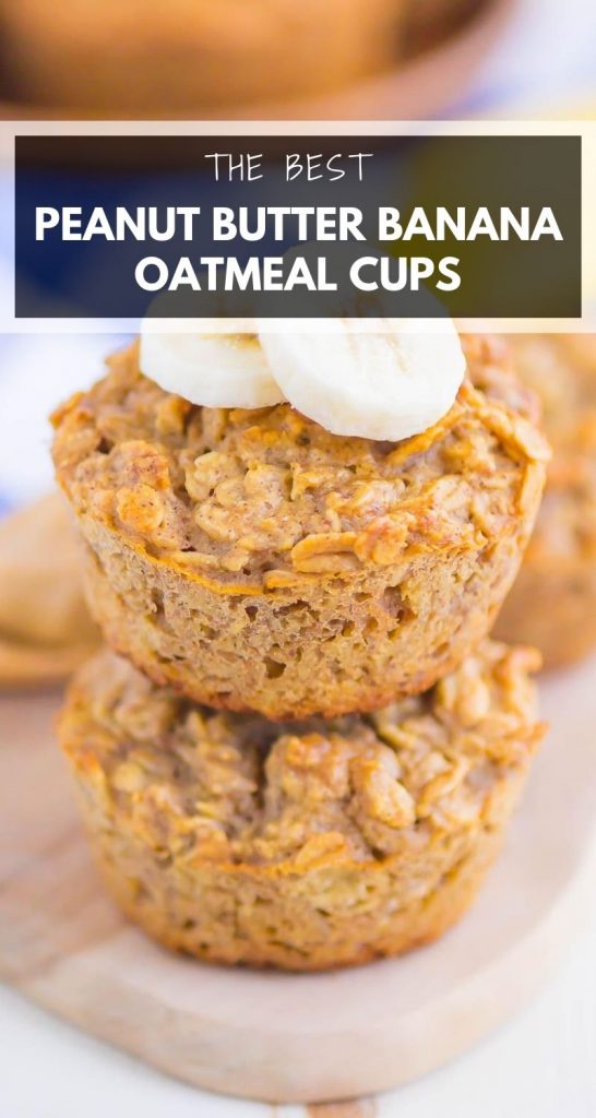 Peanut Butter Banana Baked Oatmeal Cups