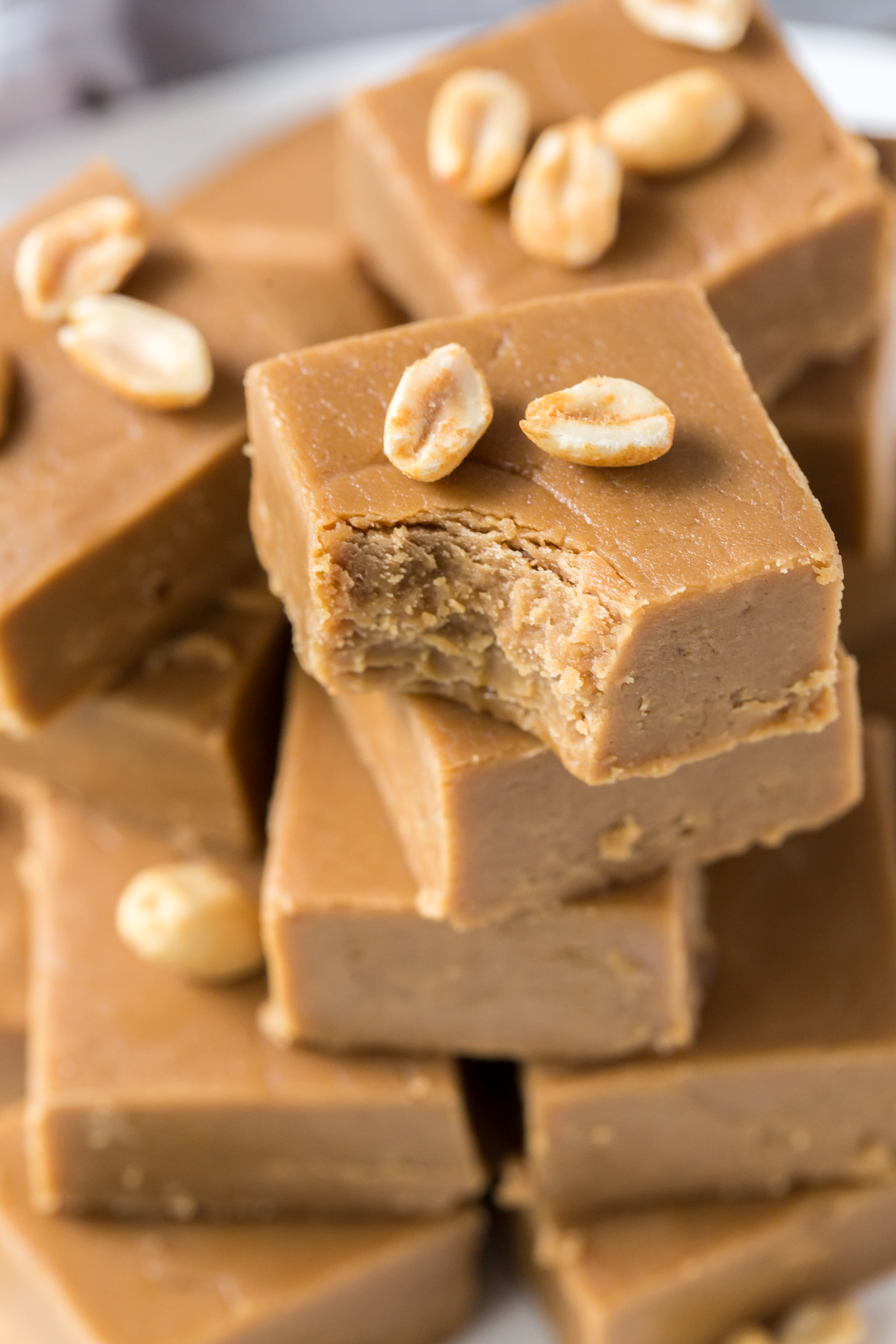 close up of homemade Peanut Butter Fudge