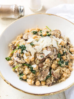 Spinach Mushroom Quinoa Bowl