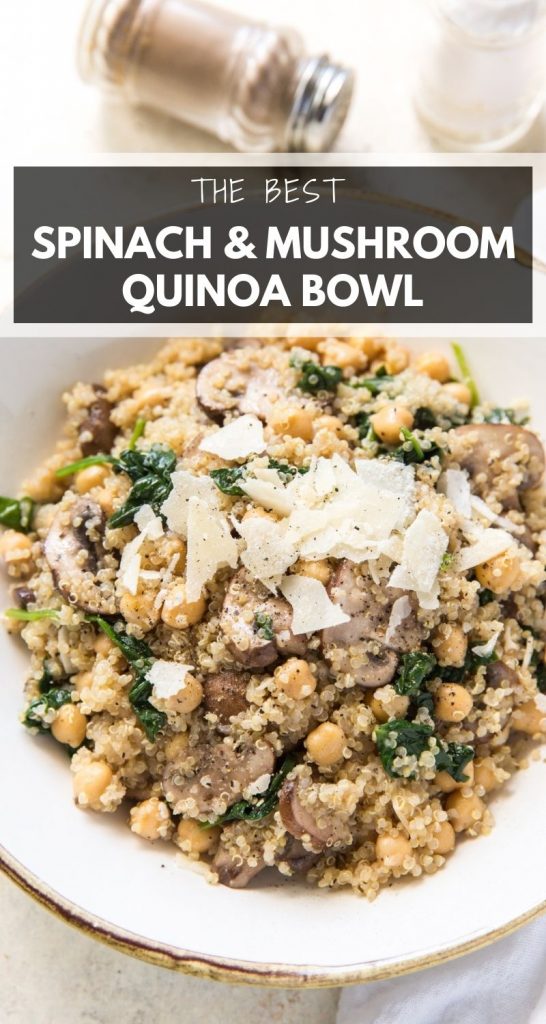 Spinach Mushroom Quinoa Bowl