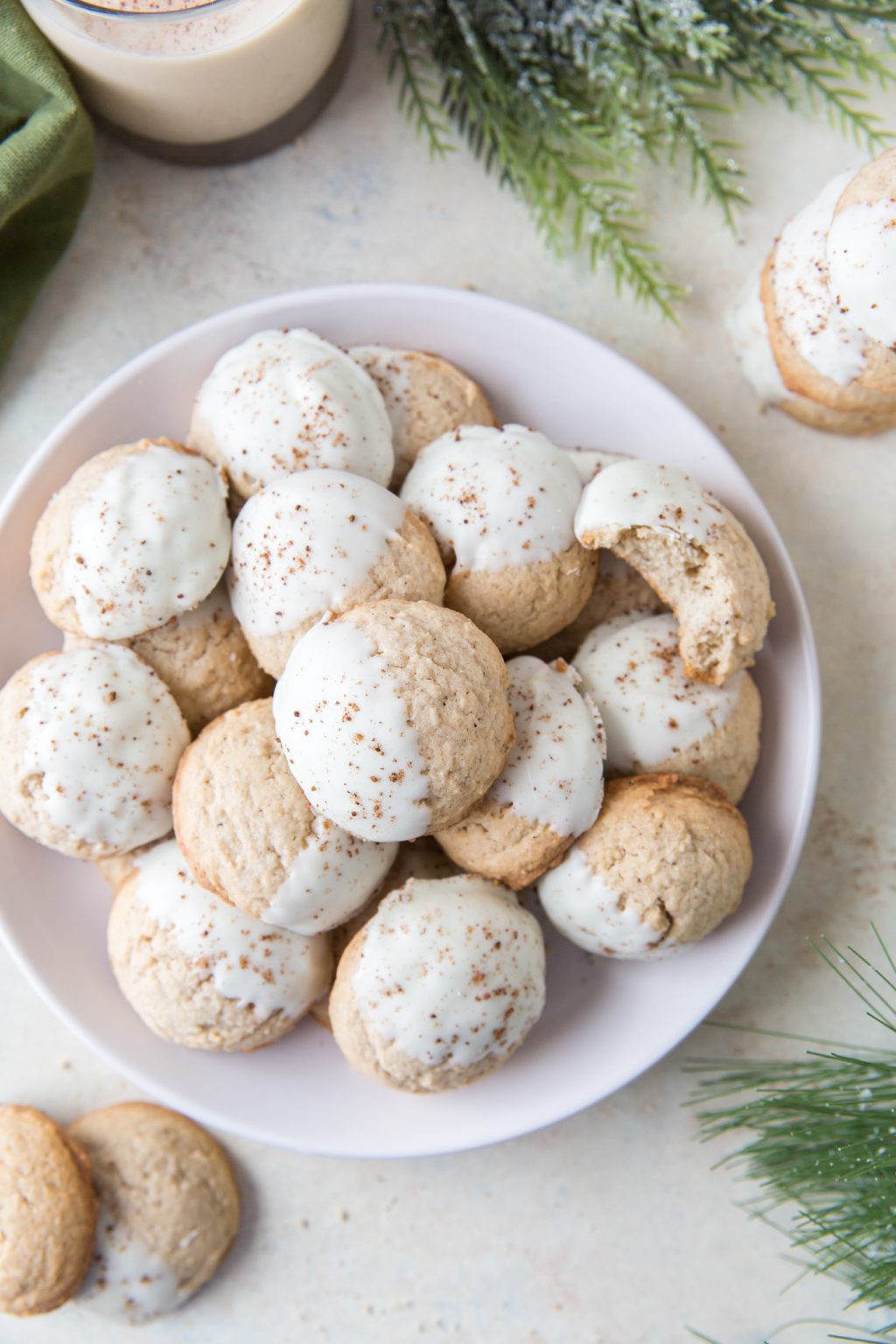 White Chocolate Dipped Eggnog Cookies Pumpkin 'N Spice
