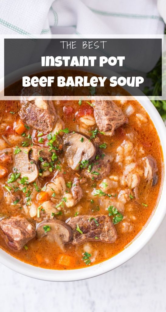 Instant Pot Beef and Barley Soup