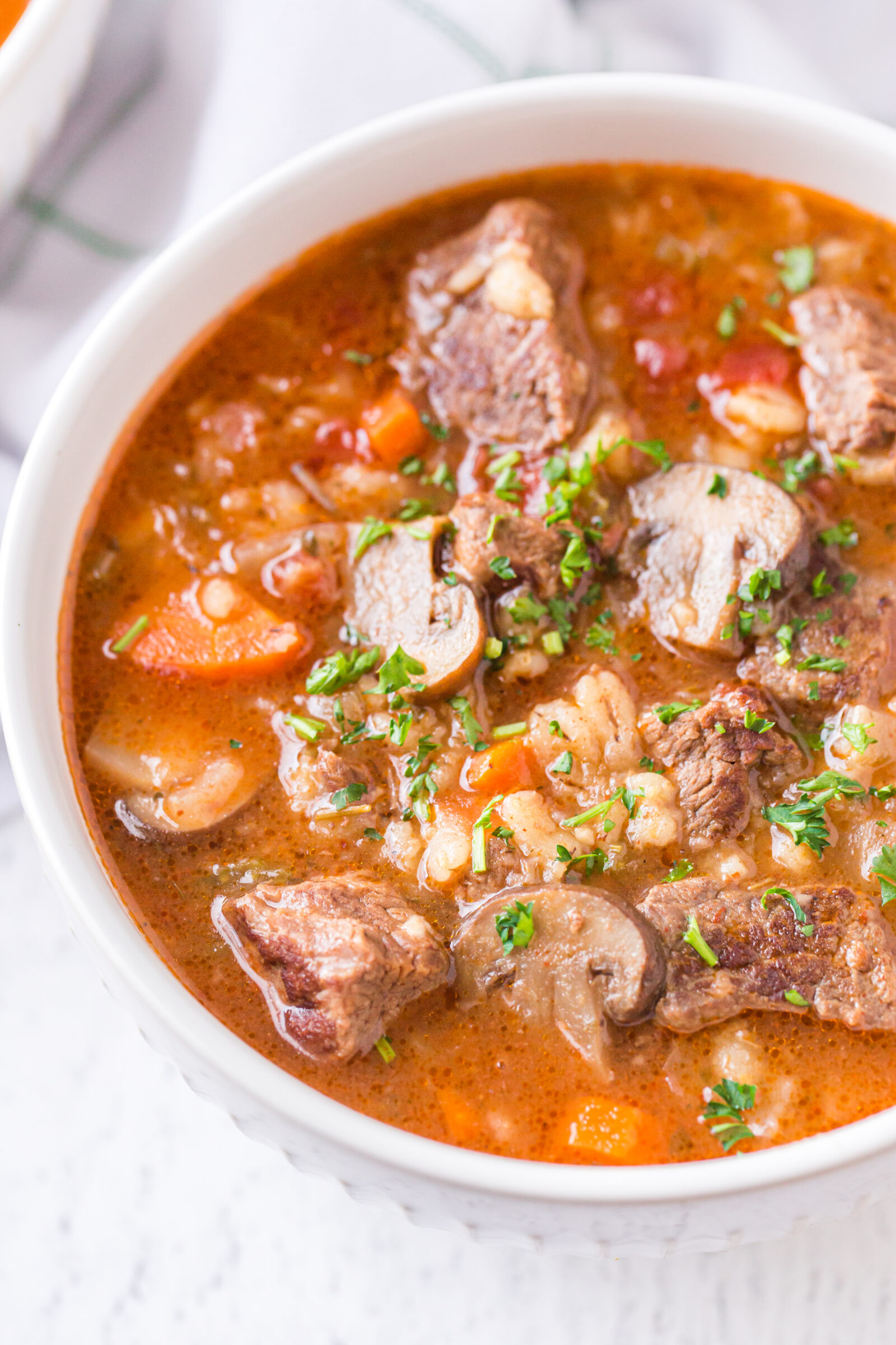 Instant Pot Beef and Barley Soup