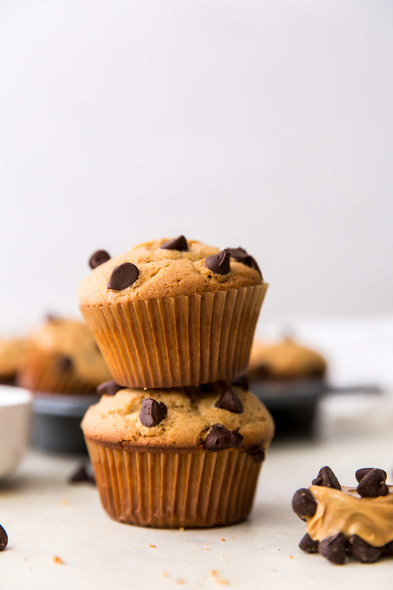 muffins stacked on top of each other 