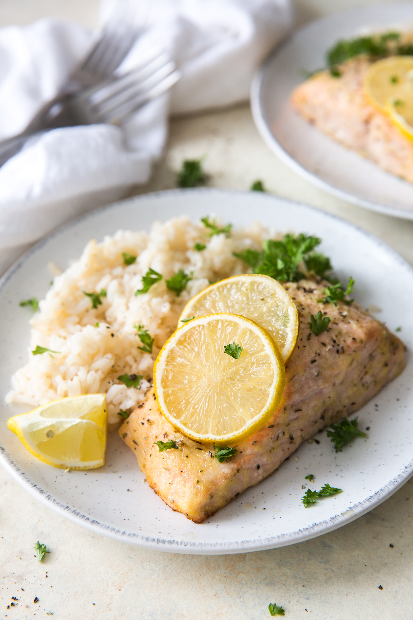 salmon on plate