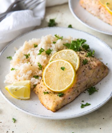 salmon on plate