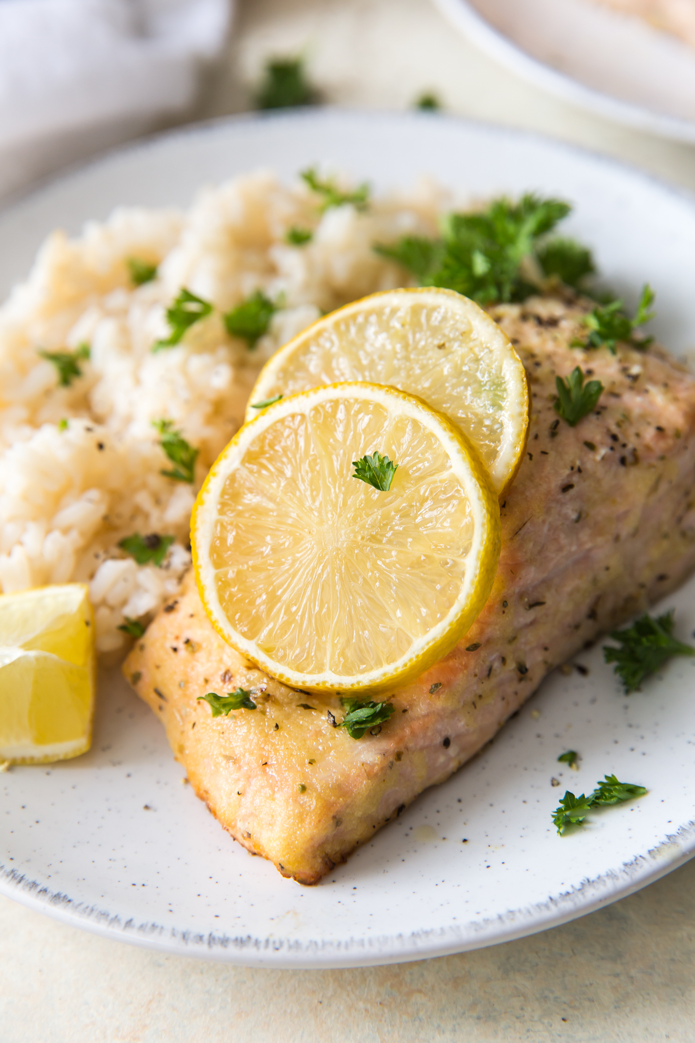 salmon on plate