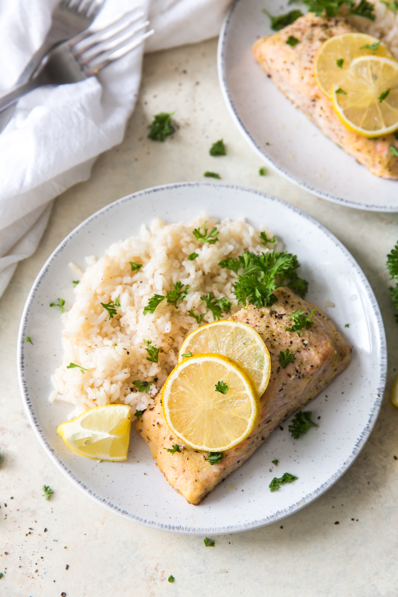 salmon on plate