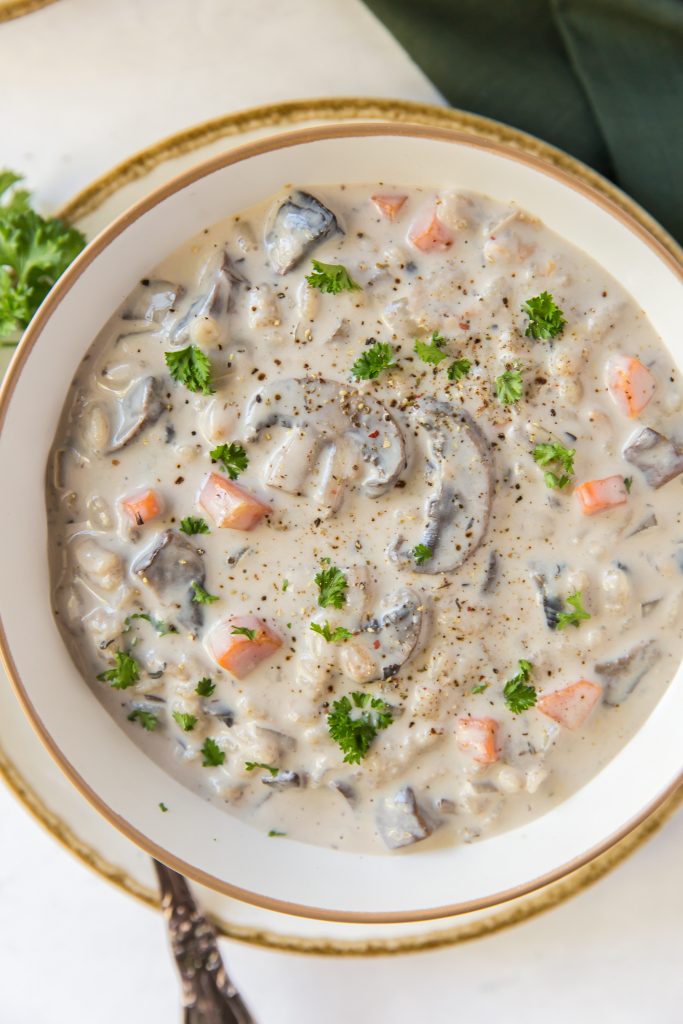 Creamy Mushroom Barley Soup Recipe Pumpkin 'N Spice