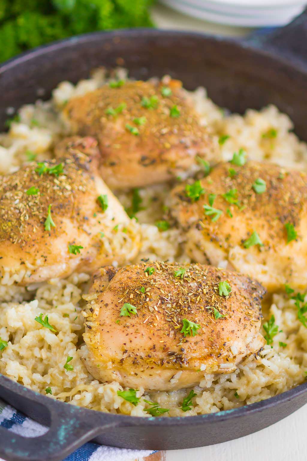 One Pan Chicken Garlic Parmesan Rice