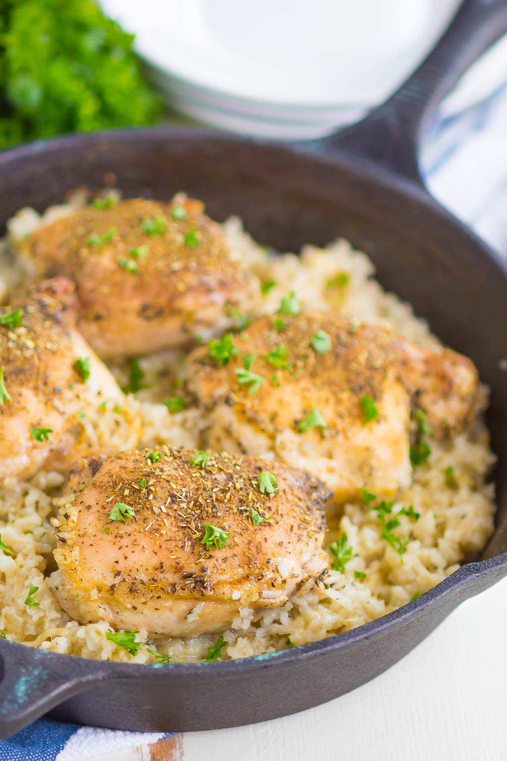 One Pan Chicken Garlic Parmesan Rice