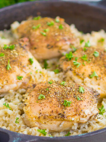 One Pan Chicken Garlic Parmesan Rice