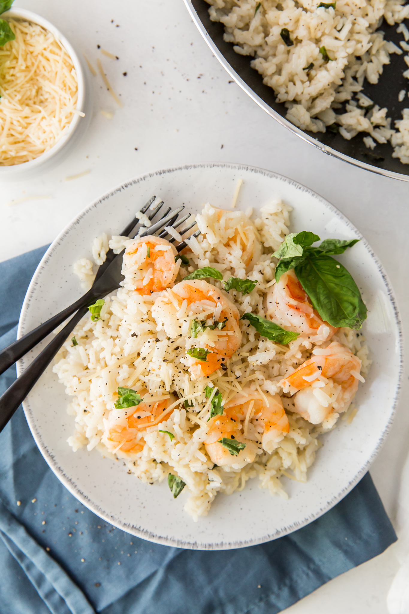 shrimp and rice on plate